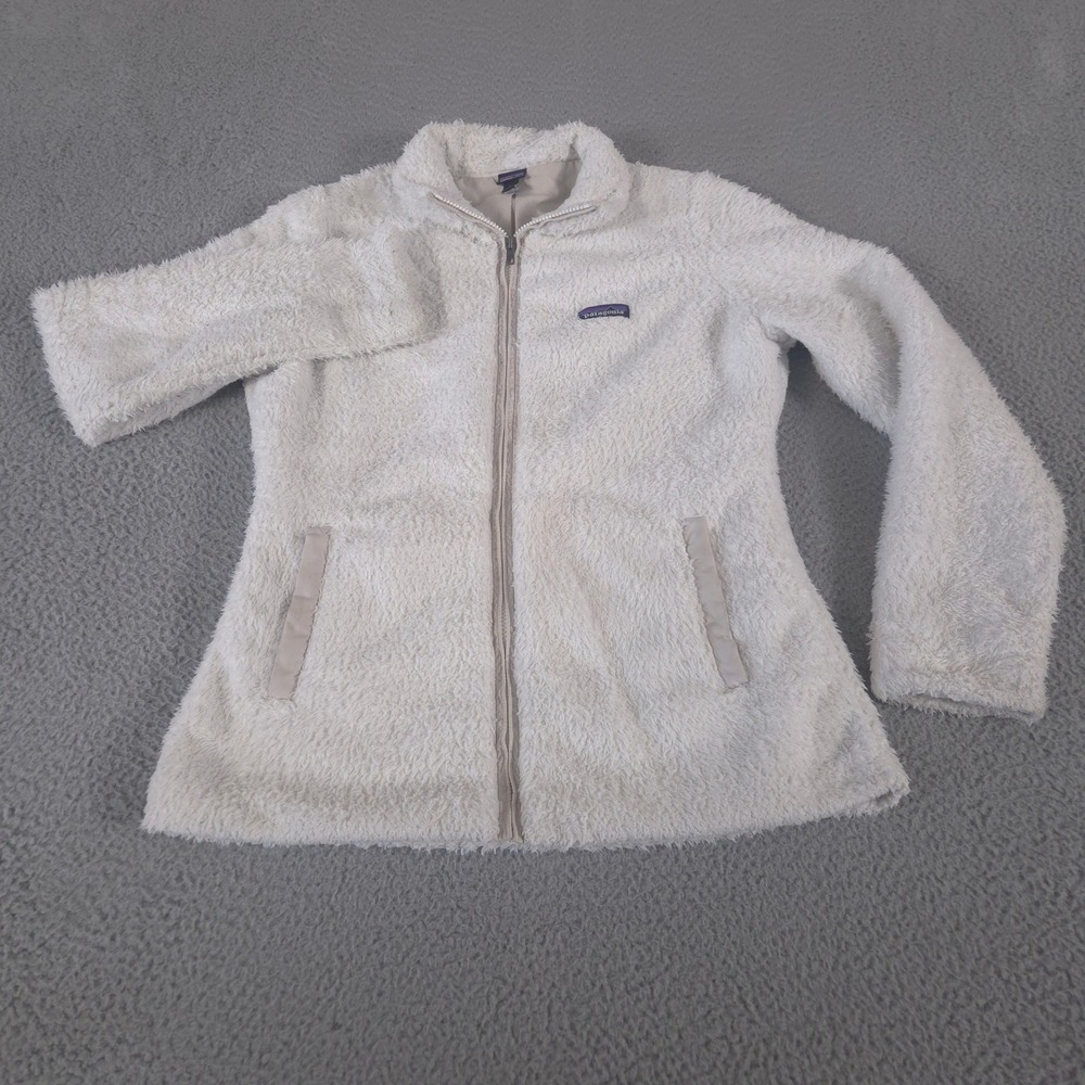 Patagonia Jacket Women Large White Los Gatos Full Zip High Pile Fleece Soft Warm
